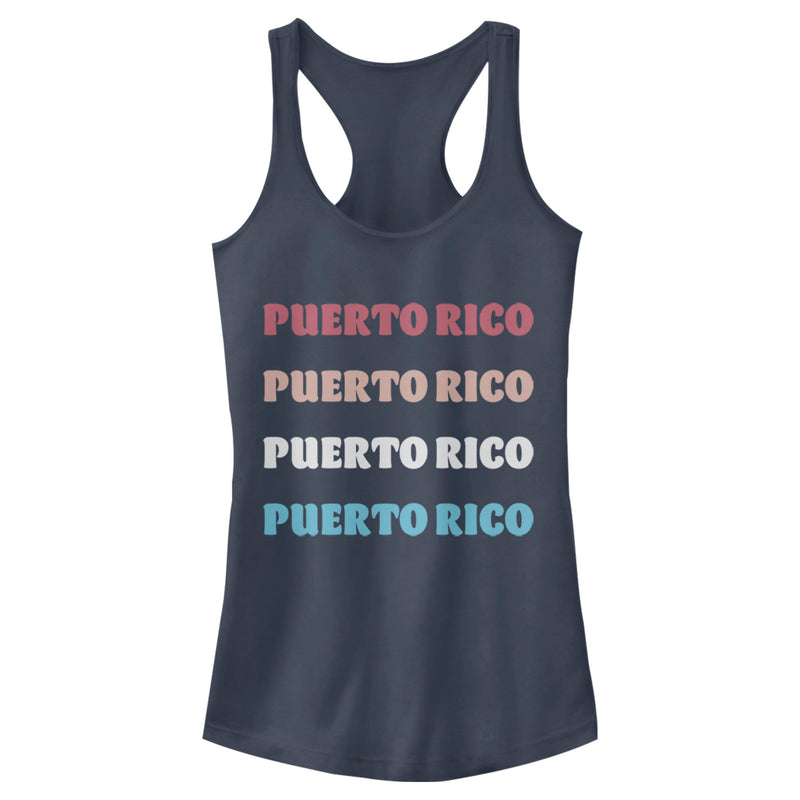 Junior's Lost Gods Puerto Rico Stack Racerback Tank Top