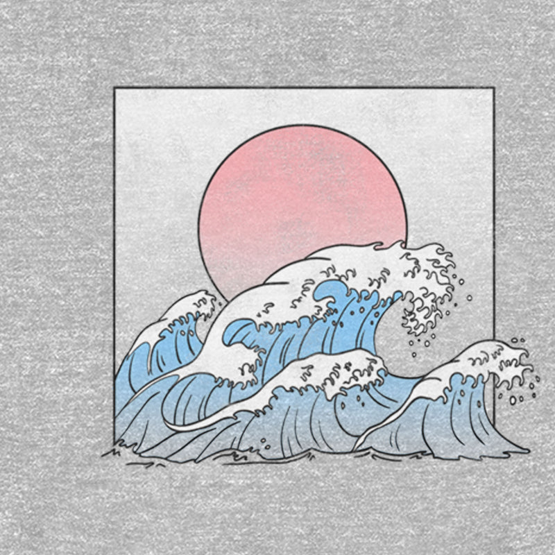 Women's Lost Gods Distressed Ocean Waves Poster T-Shirt