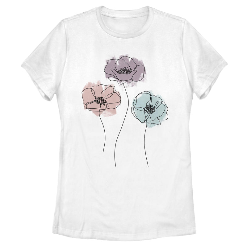 Women's Lost Gods Poppy Flowers Sketch T-Shirt