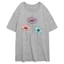 Junior's Lost Gods Minimalist Poppy Flowers T-Shirt