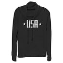 Junior's Lost Gods USA Distressed Cowl Neck Sweatshirt