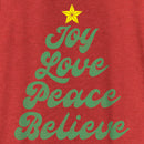 Women's Lost Gods Distressed Joy Love Peace Believe Tree Racerback Tank Top