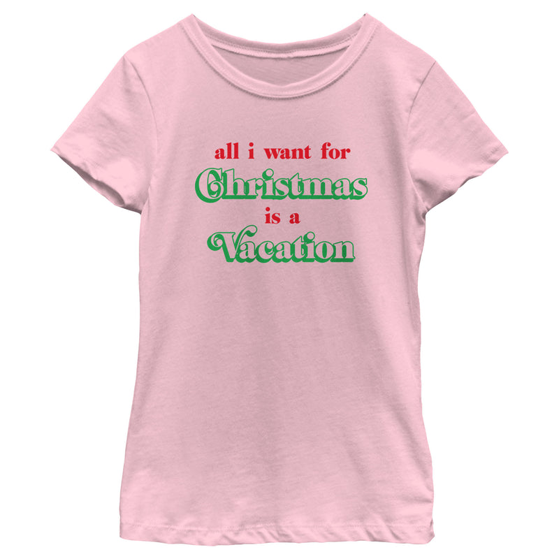 Girl's Lost Gods All I Want for Christmas Is a Vacation T-Shirt