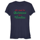 Junior's Lost Gods All I Want for Christmas Is a Vacation T-Shirt