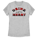 Women's Lost Gods Drink and Be Marry Plaid T-Shirt