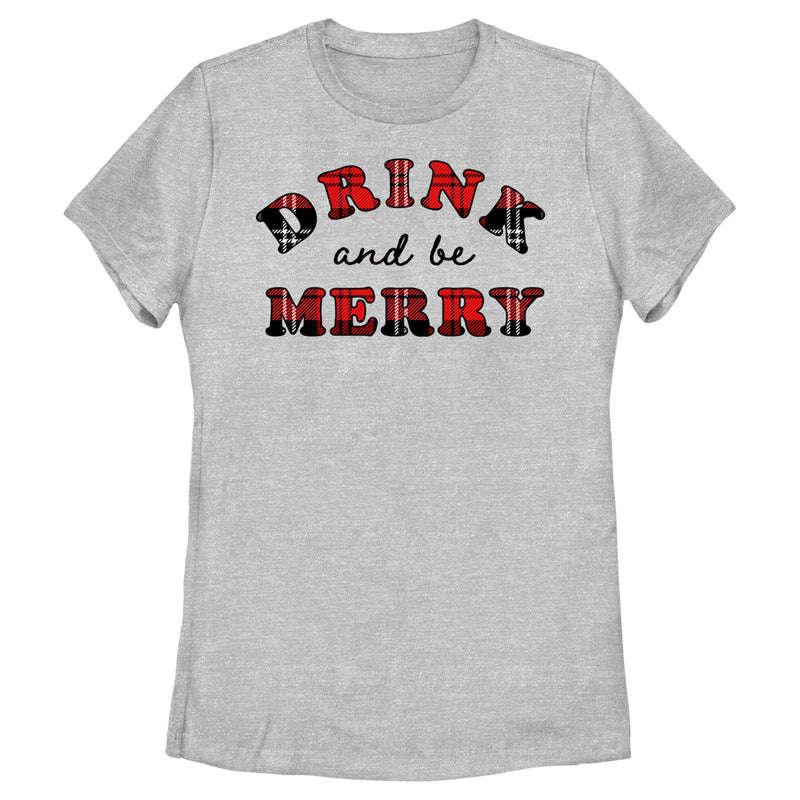 Women's Lost Gods Drink and Be Marry Plaid T-Shirt