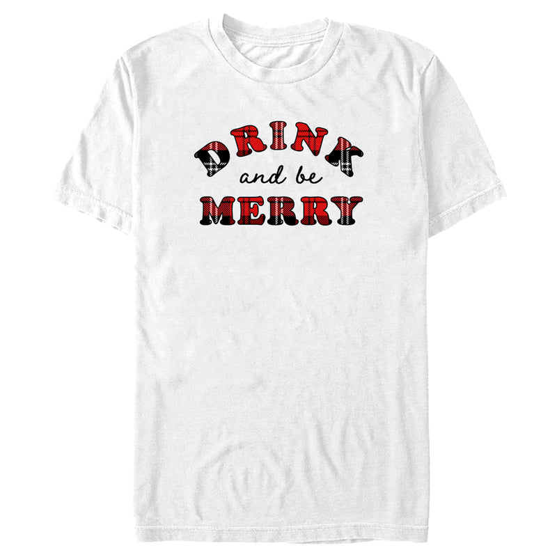 Men's Lost Gods Drink and Be Marry Plaid T-Shirt