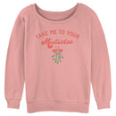 Junior's Lost Gods Take Me to your Mistletoe Distressed Sweatshirt