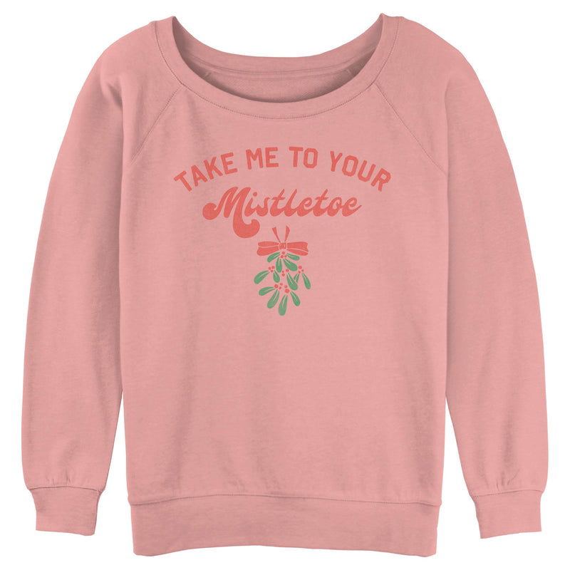 Junior's Lost Gods Take Me to your Mistletoe Distressed Sweatshirt