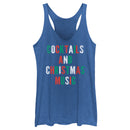 Women's Lost Gods Distressed Cocktails and Christmas Music Racerback Tank Top