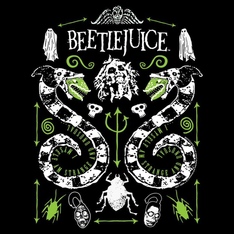 Junior's Beetlejuice Sandworm and Betelgeuse Symmetrical T-Shirt