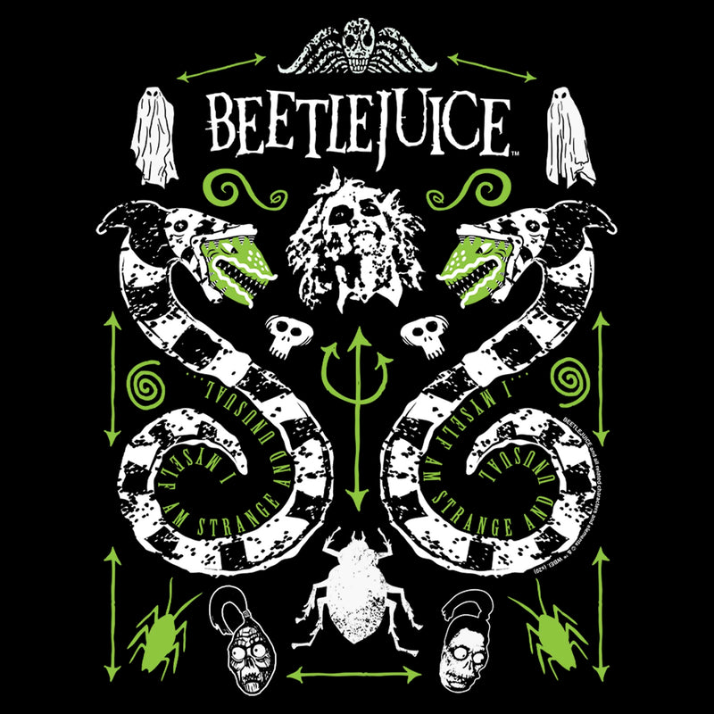 Junior's Beetlejuice Sandworm and Betelgeuse Symmetrical Sweatshirt