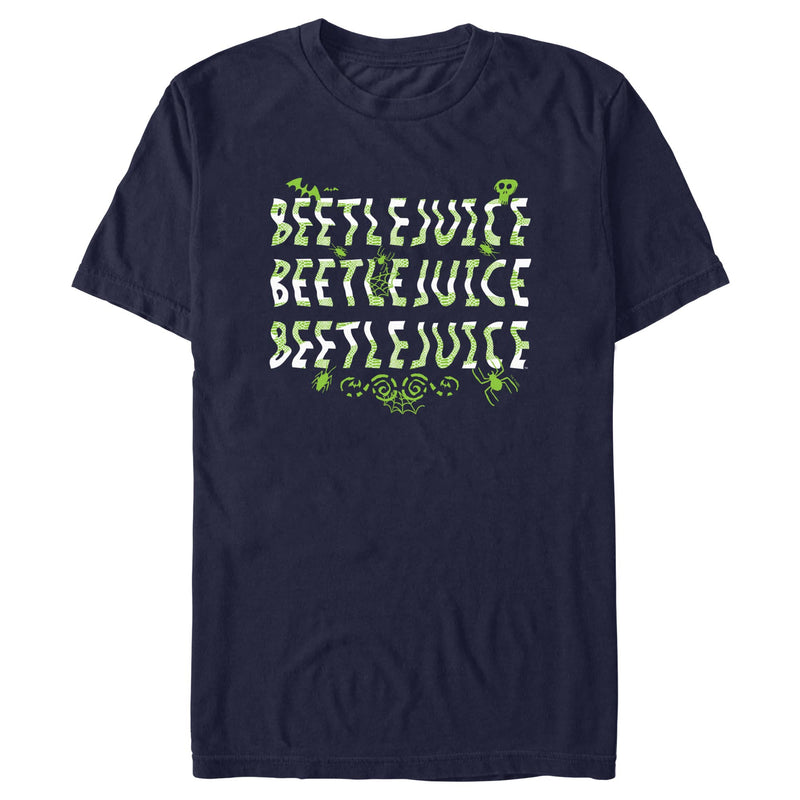 Men's Beetlejuice Trippy Logo Icons T-Shirt