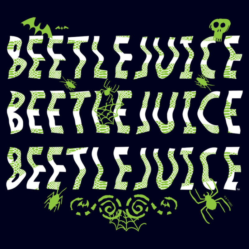 Junior's Beetlejuice Trippy Logo Icons T-Shirt