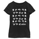 Girl's Batman Action Poses Poster White T-Shirt