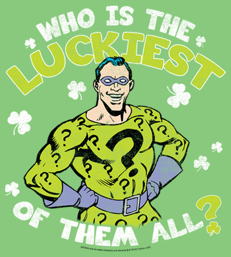 Girl's Batman St. Patrick's Day Riddler Who is the Luckiest of Them All? T-Shirt