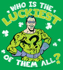 Junior's Batman St. Patrick's Day Riddler Who is the Luckiest of Them All? T-Shirt