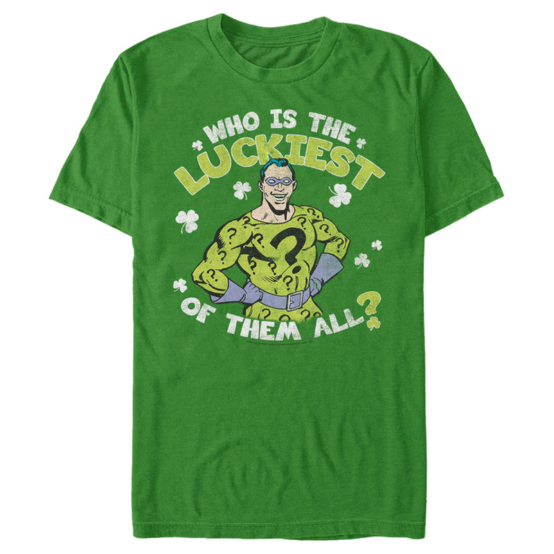 Men's Batman St. Patrick's Day Riddler Who is the Luckiest of Them All? T-Shirt