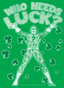 Junior's Batman St. Patrick's Day Riddler Who Needs Luck Distressed T-Shirt