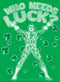 Junior's Batman St. Patrick's Day Riddler Who Needs Luck Distressed T-Shirt