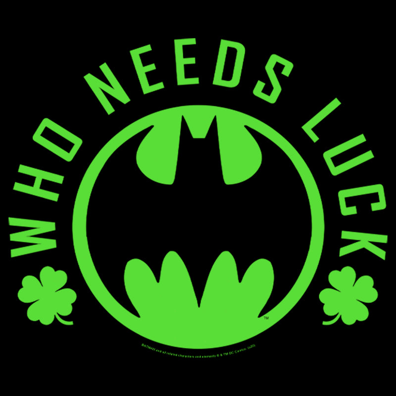 Men's Batman St. Patrick's Day Who Needs Luck Bat Logo T-Shirt