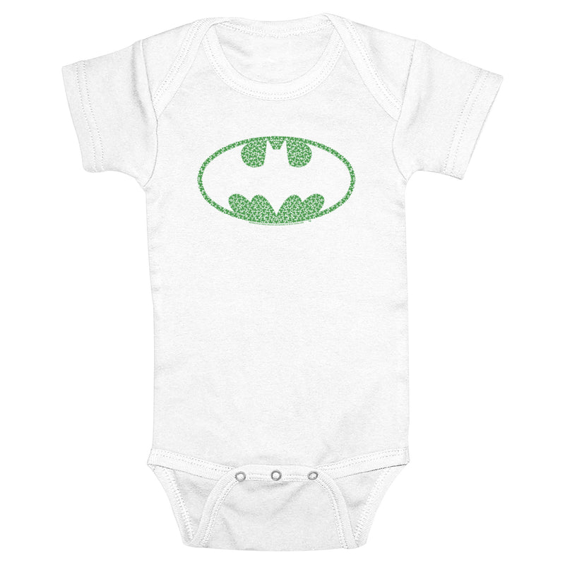 Infant's Batman St. Patrick's Day Clover Fill Bat Logo Onesie