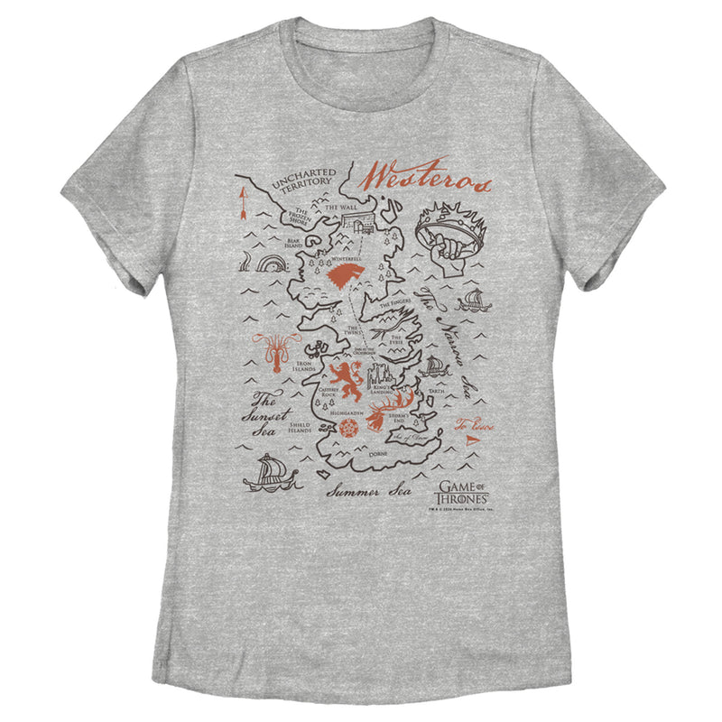 Women's Game of Thrones Westeros Map T-Shirt