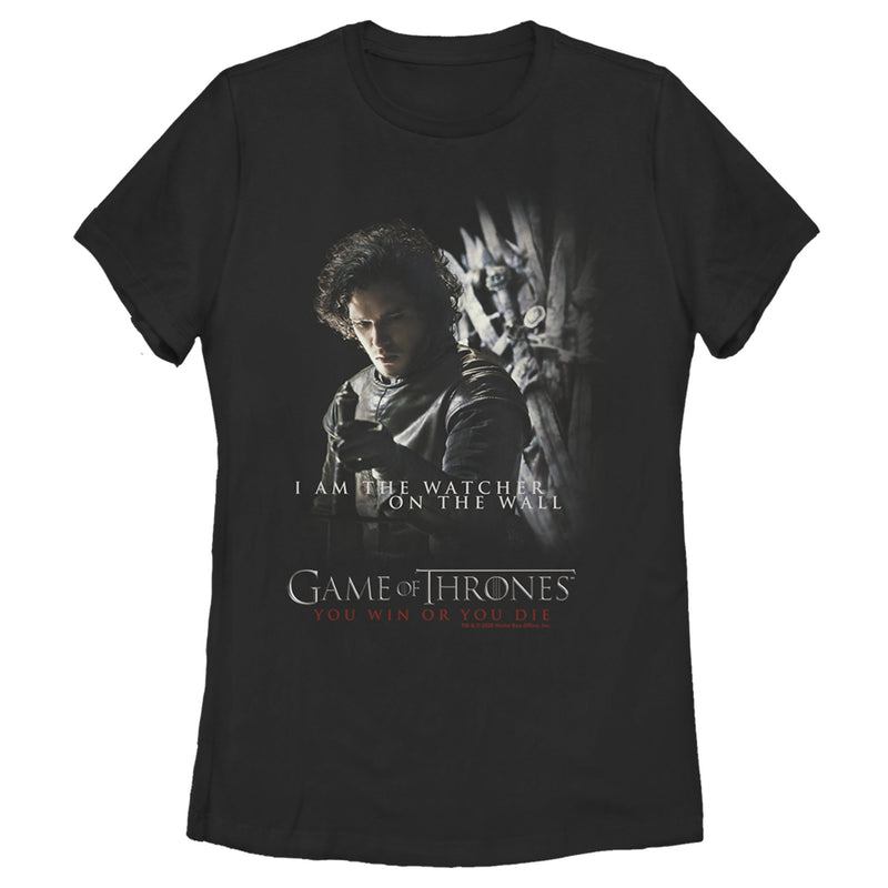 Women's Game of Thrones Jon Snow Watcher on the Wall T-Shirt