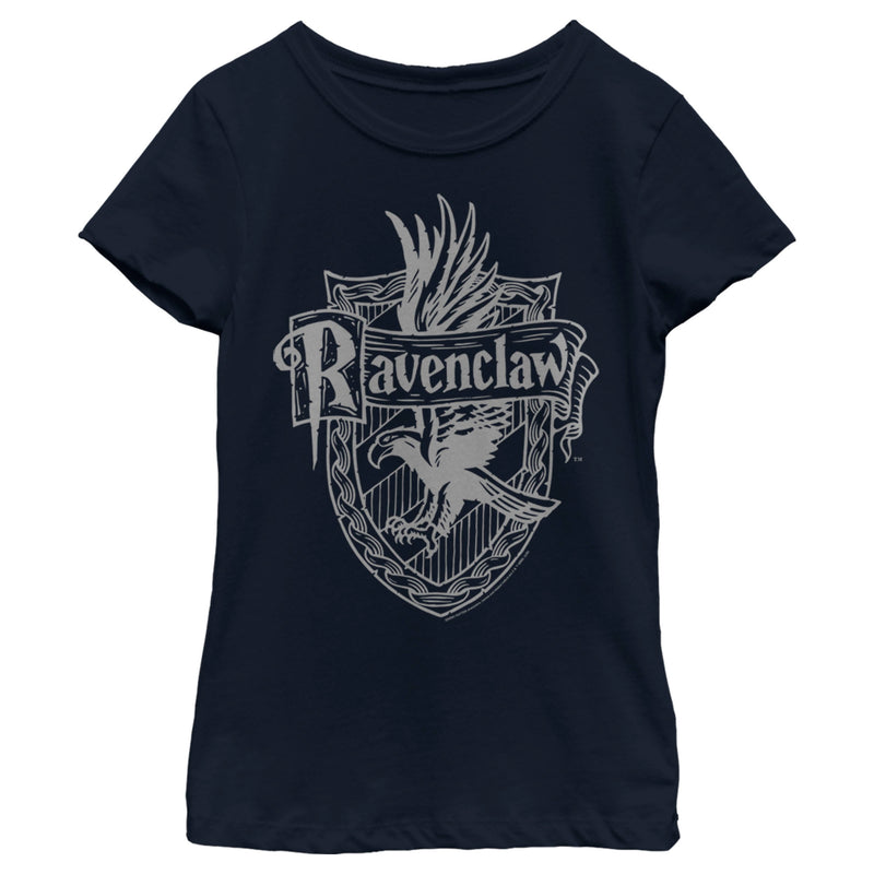 Girl's Harry Potter Ravenclaw Line Art Crest T-Shirt