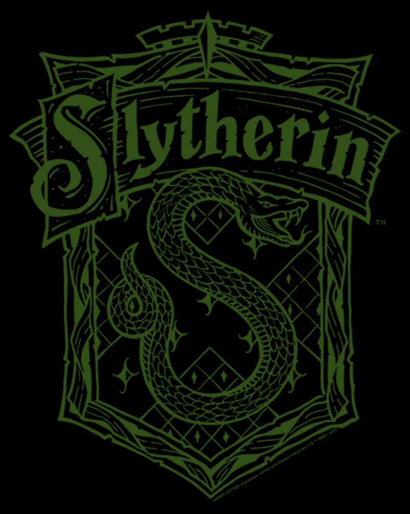 Men's Harry Potter Slytherin Line Art Crest Pull Over Hoodie
