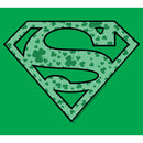 Junior's Superman St. Patrick's Day Shamrock Logo T-Shirt