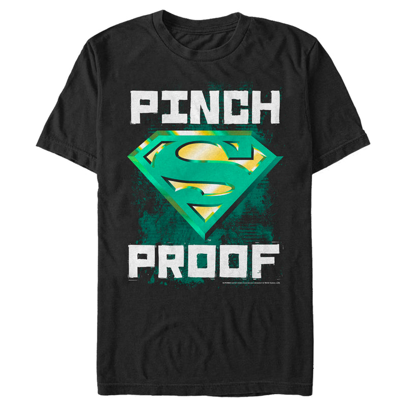 Men's Superman St. Patrick's Day Pinch Proof Logo T-Shirt