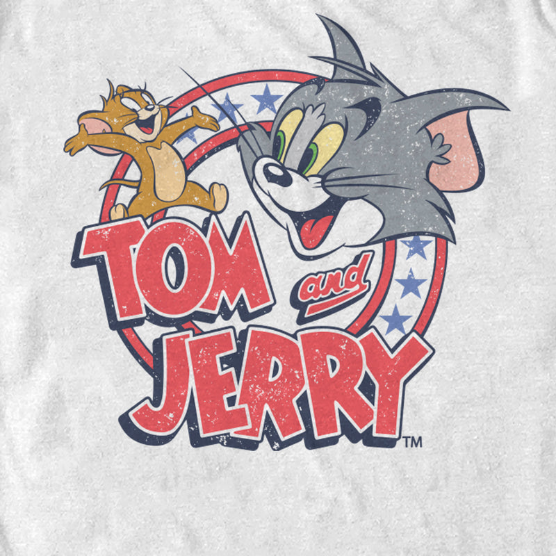 Men's Tom and Jerry Patriotic Stars and Stripes Circle T-Shirt