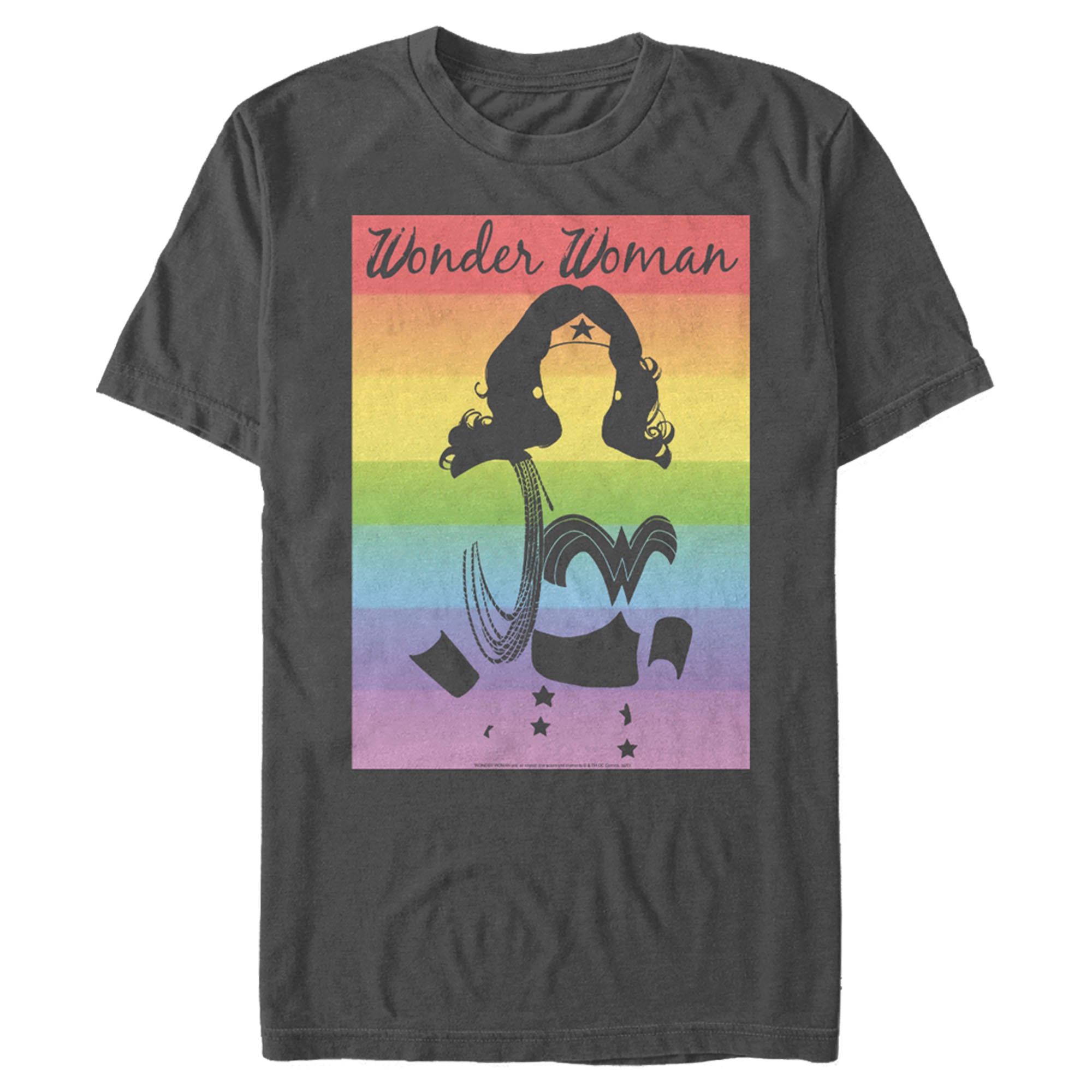 【WONDER WONDER】Veld Stripe Button Brushed Hood T-shirt Men's Wonder Woman Silhouette Rainbow T-Shirt – Fifth Sun