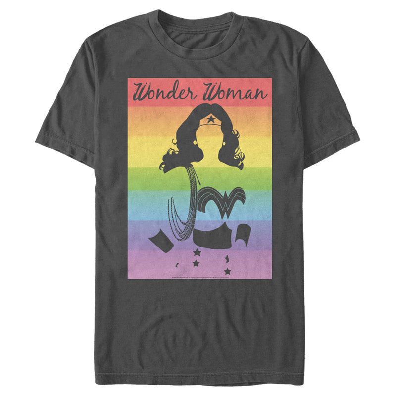 Men's Wonder Woman Silhouette Rainbow T-Shirt