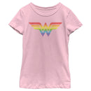 Girl's Wonder Woman Rainbow Classic Logo T-Shirt