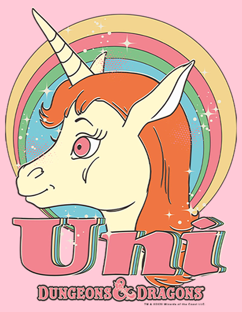 Girl's Dungeons & Dragons Uni Unicorn Cartoon T-Shirt