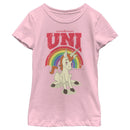 Girl's Dungeons & Dragons Uni Unicorn Rainbow Cartoon T-Shirt