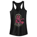 Junior's Dungeons & Dragons Red Dragon Logon On Top of Skull Racerback Tank Top