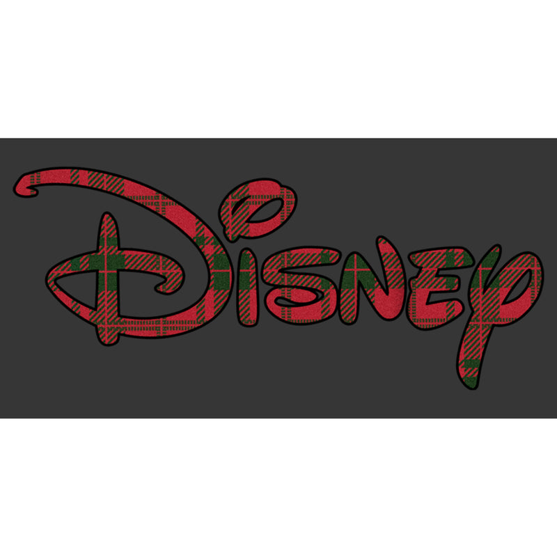 Boy's Disney Red and Green Plaid Logo T-Shirt