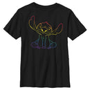 Boy's Lilo & Stitch Sitting Cute with Rainbow Pride T-Shirt