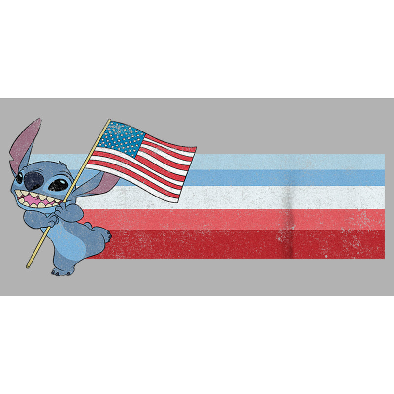 Boy's Lilo & Stitch Flying the American Flag T-Shirt