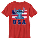 Boy's Lilo & Stitch Distressed Red, White, and Blue T-Shirt