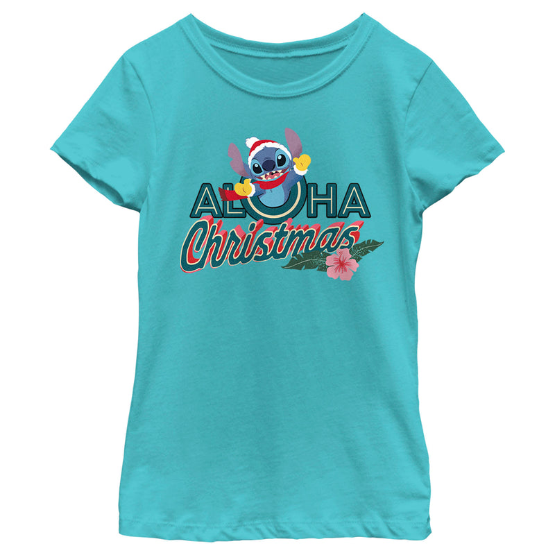 Girl's Lilo & Stitch Aloha Christmas T-Shirt