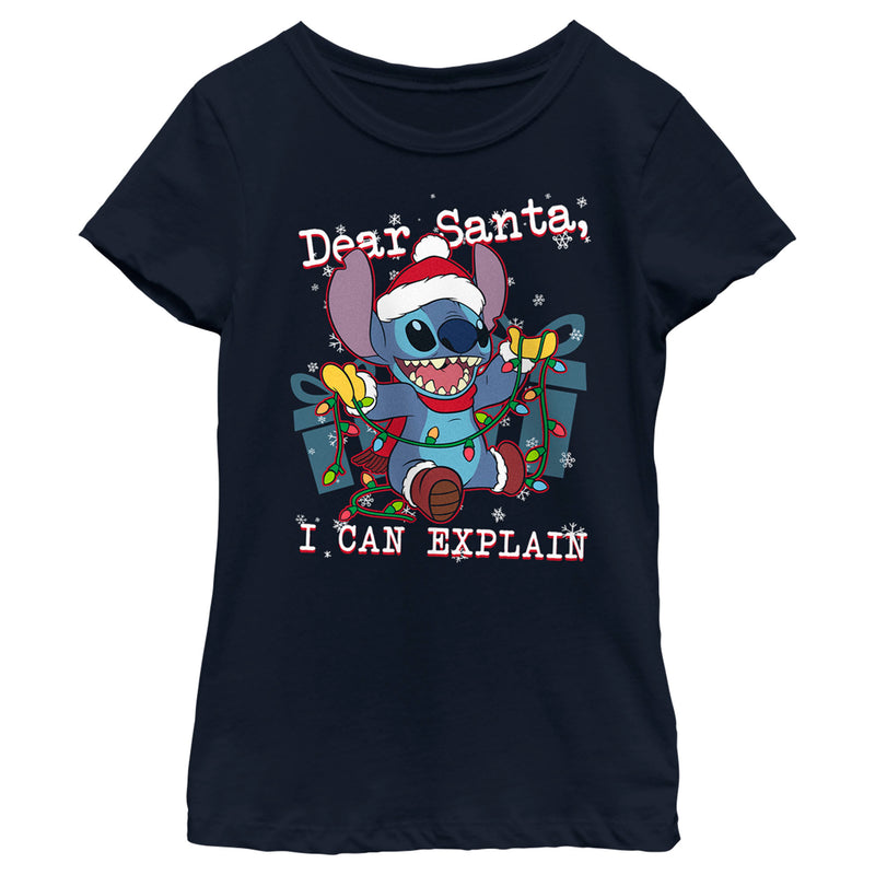 Girl's Lilo & Stitch Dear Santa, I Can Explain T-Shirt