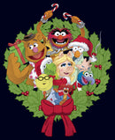 Boy's The Muppets Christmas Wreath Group Shot T-Shirt