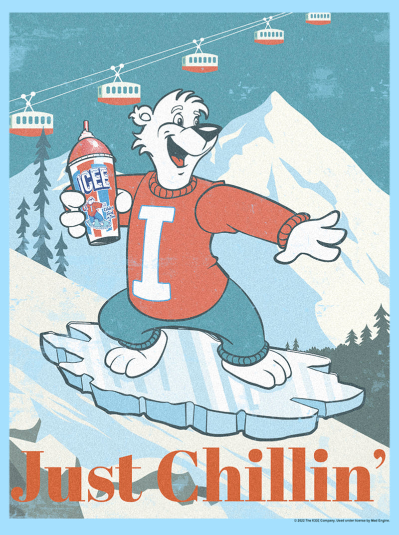 Men's ICEE Bear Just Chillin' while Iceboarding T-Shirt