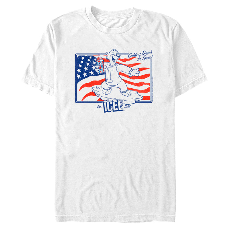 Men's ICEE Coldest Drink in Town American Flag T-Shirt