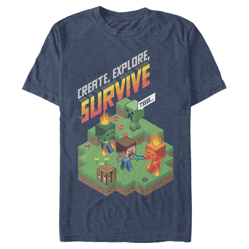 Men's Minecraft Steve Create Explore Survive T-Shirt