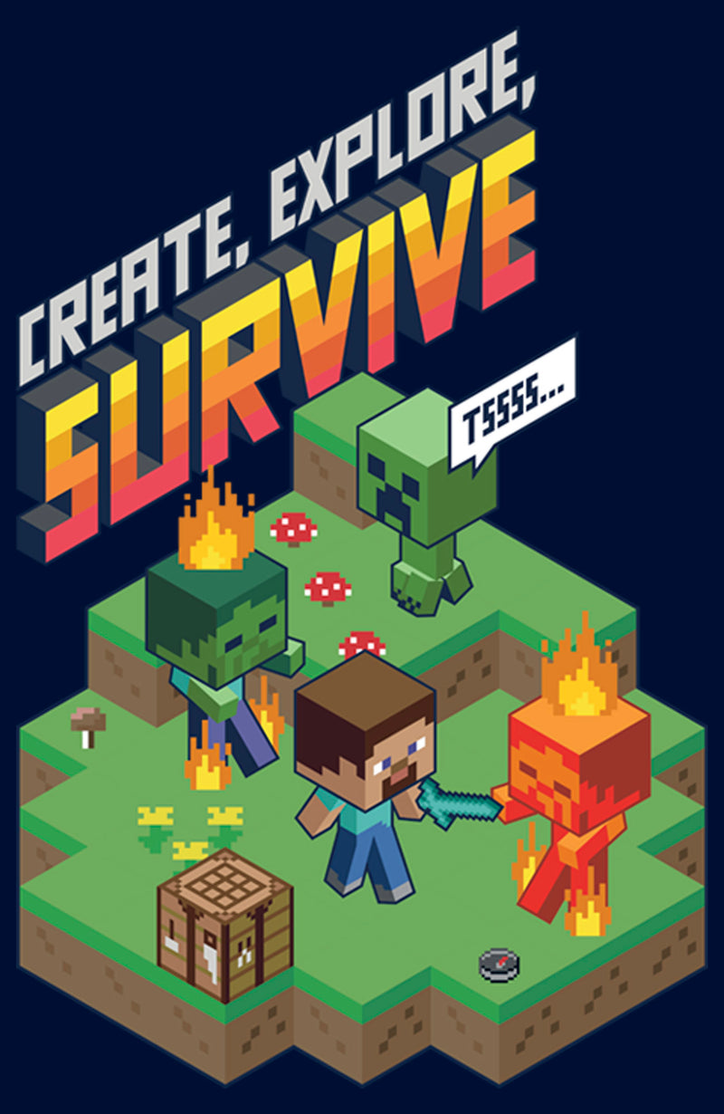 Boy's Minecraft Steve Create Explore Survive T-Shirt